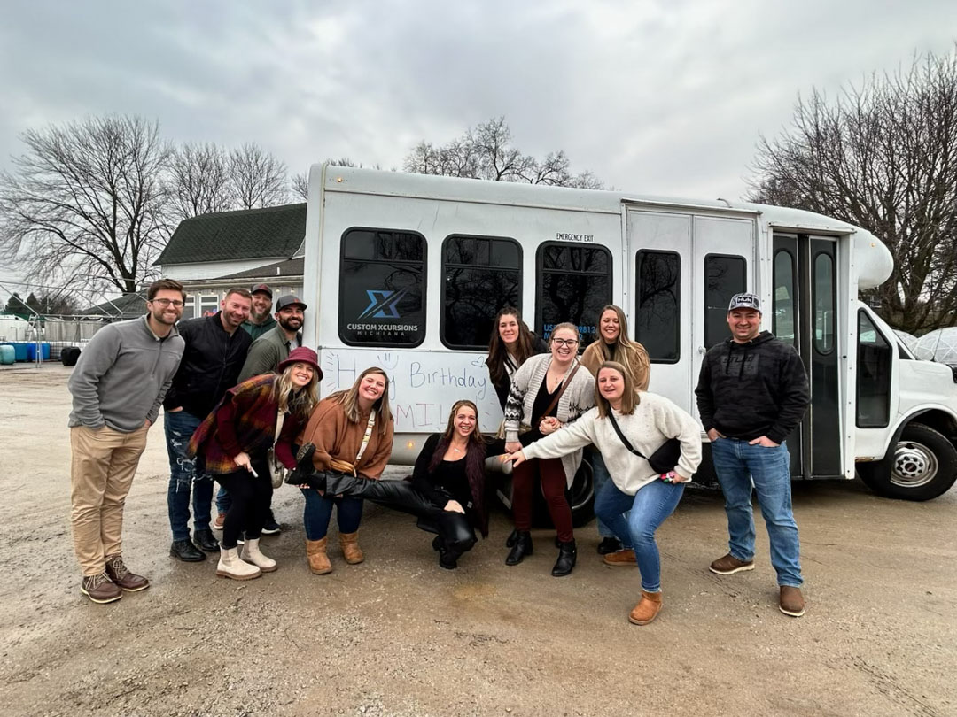 Birthday party bus celebration in Michiana